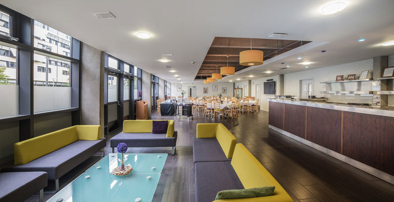 Dining area of The Apprentice training restaurant.